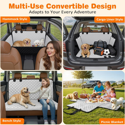 Dog Car Seat Cover for Back Seat, Waterproof Hammock for Car & SUV