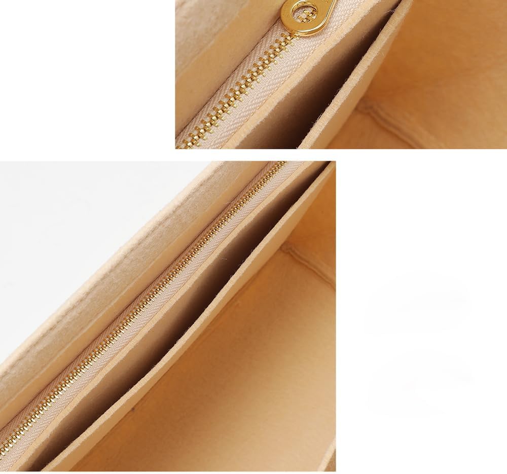 Purse Organizer Insert for Longchamp Le Pliage Handbag Insert (beige, L/11 * 6.69 * 9.84in)