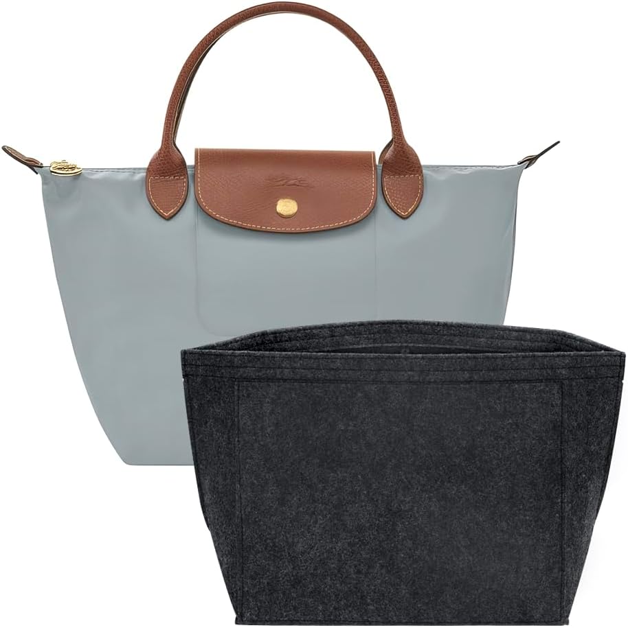 Purse Organizer Insert for Longchamp Le Pliage Handbag Insert (beige, L/11 * 6.69 * 9.84in)