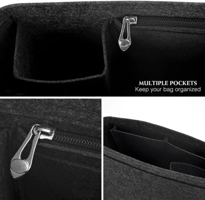 Purse Organizer Insert for Longchamp Le Pliage Handbag Insert (beige, L/11 * 6.69 * 9.84in)