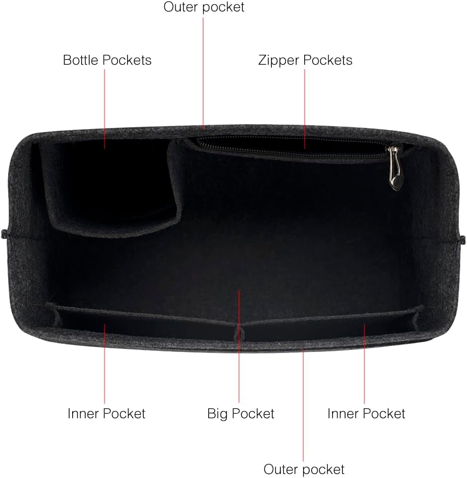 Purse Organizer Insert for Longchamp Le Pliage Handbag Insert (beige, L/11 * 6.69 * 9.84in)