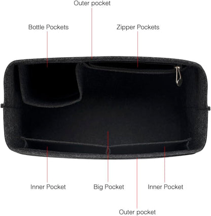 Purse Organizer Insert for Longchamp Le Pliage Handbag Insert (beige, L/11 * 6.69 * 9.84in)