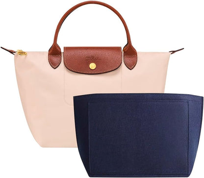 Purse Organizer Insert for Longchamp Le Pliage Handbag Insert (beige, L/11 * 6.69 * 9.84in)