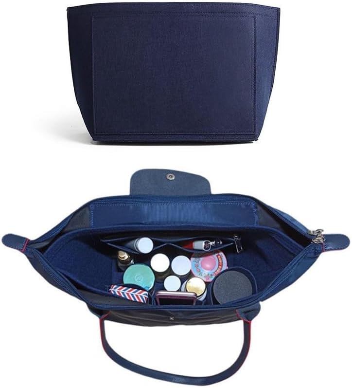 Purse Organizer Insert for Longchamp Le Pliage Handbag Insert (beige, L/11 * 6.69 * 9.84in)