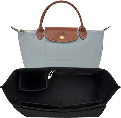 Purse Organizer Insert for Longchamp Le Pliage Handbag Insert (beige, L/11 * 6.69 * 9.84in)