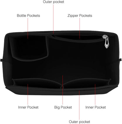Purse Organizer Insert for Longchamp Le Pliage Handbag Insert (beige, L/11 * 6.69 * 9.84in)