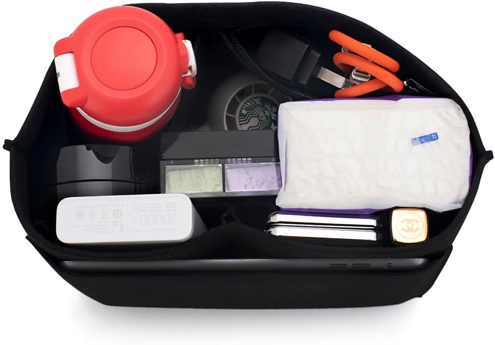Purse Organizer Insert for Longchamp Le Pliage Handbag Insert (beige, L/11 * 6.69 * 9.84in)