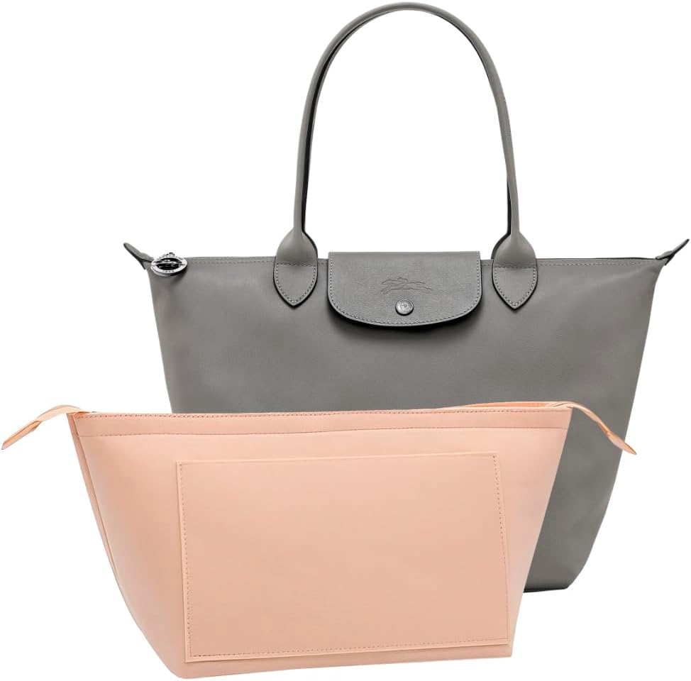 Purse Organizer Insert for Longchamp Le Pliage Handbag Insert (beige, L/11 * 6.69 * 9.84in)