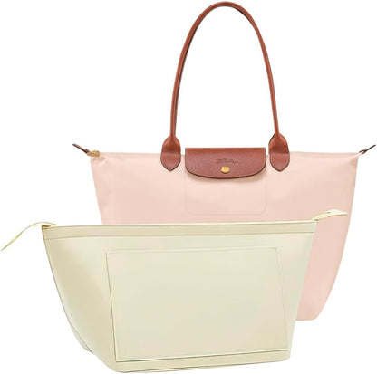 Purse Organizer Insert for Longchamp Le Pliage Handbag Insert (beige, L/11 * 6.69 * 9.84in)