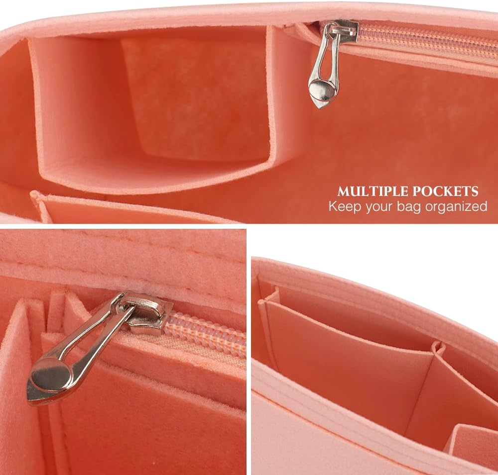 Purse Organizer Insert for Longchamp Le Pliage Handbag Insert (beige, L/11 * 6.69 * 9.84in)