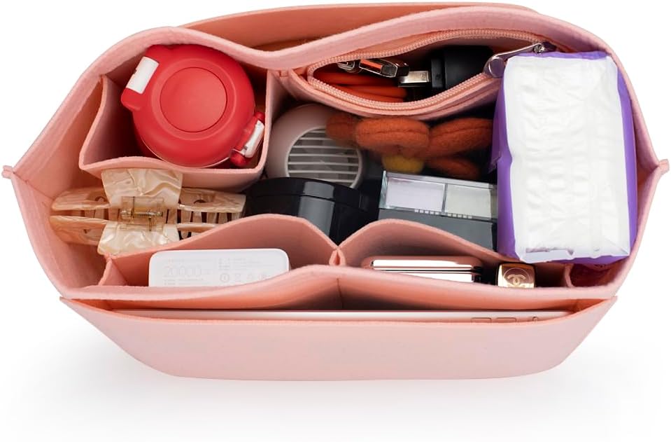 Purse Organizer Insert for Longchamp Le Pliage Handbag Insert (beige, L/11 * 6.69 * 9.84in)