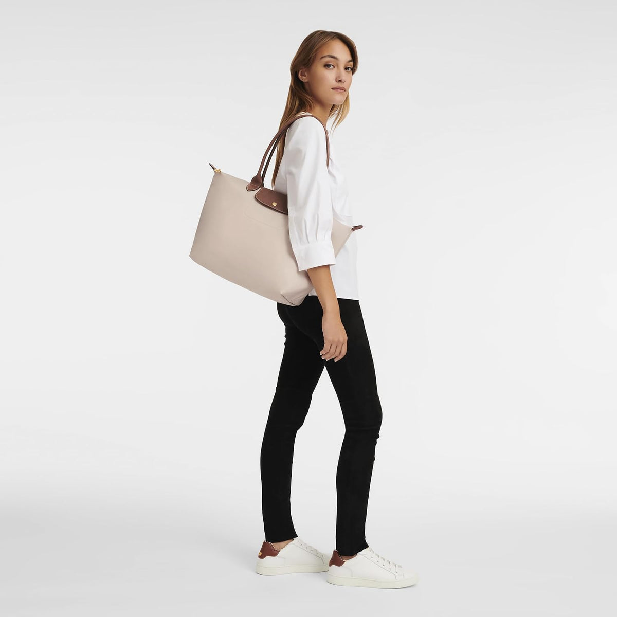 Purse Organizer Insert for Longchamp Le Pliage Handbag Insert (beige, L/11 * 6.69 * 9.84in)
