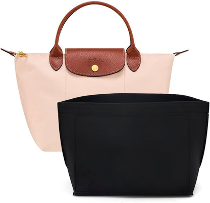 Purse Organizer Insert for Longchamp Le Pliage Handbag Insert (beige, L/11 * 6.69 * 9.84in)
