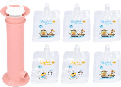 Baby Food Maker Set, 7-Piece Fruit Puree Filler with Reusable Pouches, BPA-Free Baby Food Prep Kit, Squeeze Dispenser Station for Toddlers and Babies, Storage Containers Included
