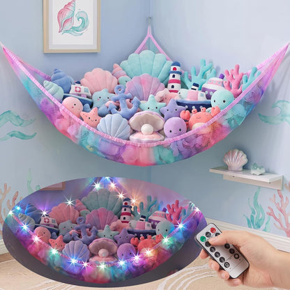 Stuffed Animals Hammock with Remote Control Toy Net Room Decor Storage