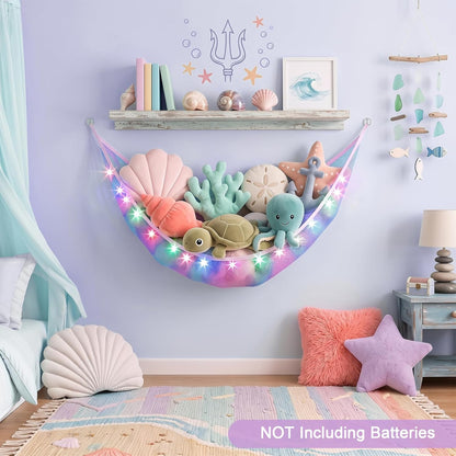 Stuffed Animals Hammock with Remote Control Toy Net Room Decor Storage