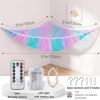Stuffed Animals Hammock with Remote Control Toy Net Room Decor Storage