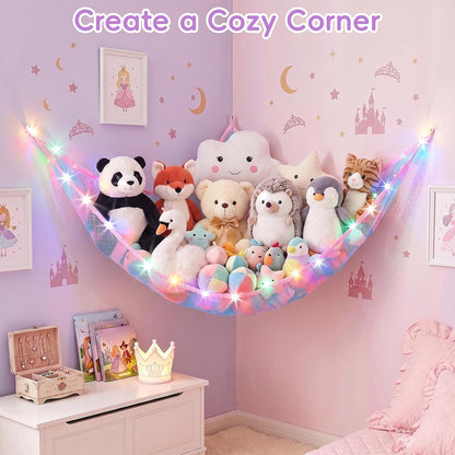Stuffed Animals Hammock with Remote Control Toy Net Room Decor Storage
