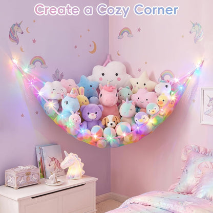 Stuffed Animals Hammock with Remote Control Toy Net Room Decor Storage