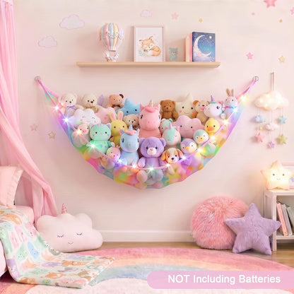 Stuffed Animals Hammock with Remote Control Toy Net Room Decor Storage