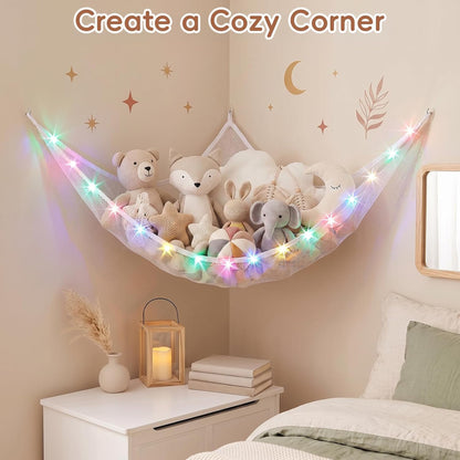 Stuffed Animals Hammock with Remote Control Toy Net Room Decor Storage