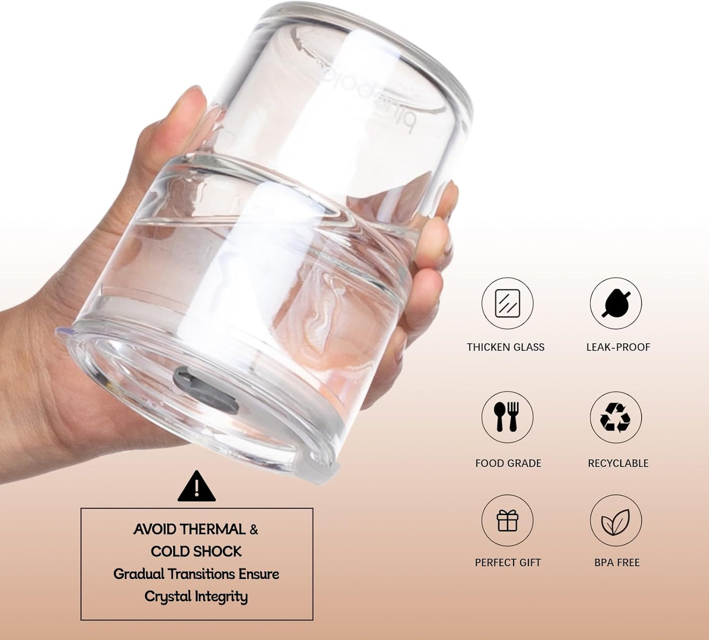 13oz/400ml Iced Coffee Cups with Lids and Straw，Sealed Carry On Thick Wall Glass Matcha Tumbler for Juice，Water, Late,Tea Fits Car Cup Holders for Office，Gym(Aurora White