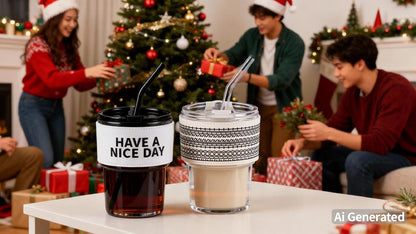 13oz/400ml Iced Coffee Cups with Lids and Straw，Sealed Carry On Thick Wall Glass Matcha Tumbler for Juice，Water, Late,Tea Fits Car Cup Holders for Office，Gym(Aurora White
