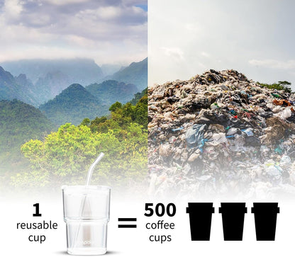 13oz/400ml Iced Coffee Cups with Lids and Straw，Sealed Carry On Thick Wall Glass Matcha Tumbler for Juice，Water, Late,Tea Fits Car Cup Holders for Office，Gym(Aurora White
