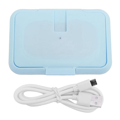 Baby Wet Wipes Warmer, USB Wipes Heater, Constant Temperature Portable Large Capacity Paper Dispenser, Fast and Even Heating for Home and Car (Roseate)