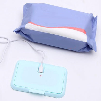 Baby Wet Wipes Warmer, USB Wipes Heater, Constant Temperature Portable Large Capacity Paper Dispenser, Fast and Even Heating for Home and Car (Roseate)