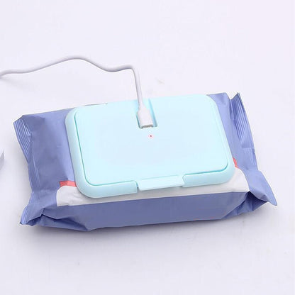 Baby Wet Wipes Warmer, USB Wipes Heater, Constant Temperature Portable Large Capacity Paper Dispenser, Fast and Even Heating for Home and Car (Roseate)