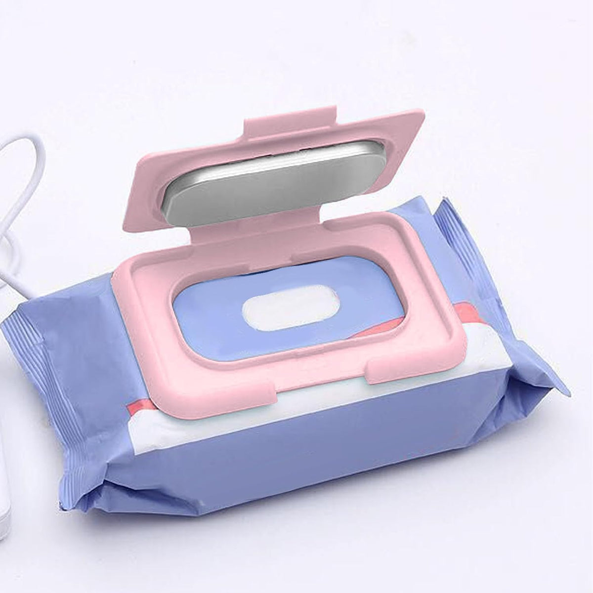 Baby Wet Wipes Warmer, USB Wipes Heater, Constant Temperature Portable Large Capacity Paper Dispenser, Fast and Even Heating for Home and Car (Roseate)