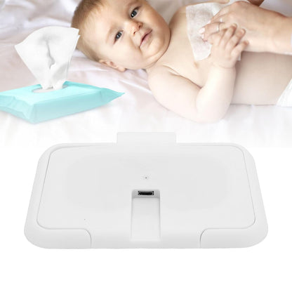 Baby Wet Wipes Warmer, USB Wipes Heater, Constant Temperature Portable Large Capacity Paper Dispenser, Fast and Even Heating for Home and Car (Roseate)