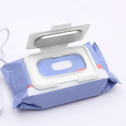 Baby Wet Wipes Warmer, USB Wipes Heater, Constant Temperature Portable Large Capacity Paper Dispenser, Fast and Even Heating for Home and Car (Roseate)