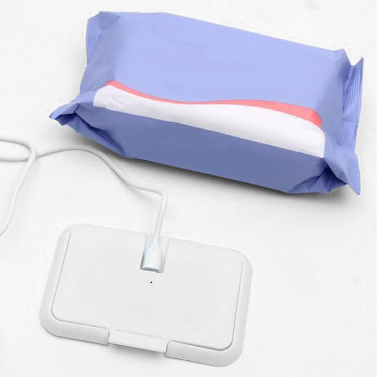 Baby Wet Wipes Warmer, USB Wipes Heater, Constant Temperature Portable Large Capacity Paper Dispenser, Fast and Even Heating for Home and Car (Roseate)