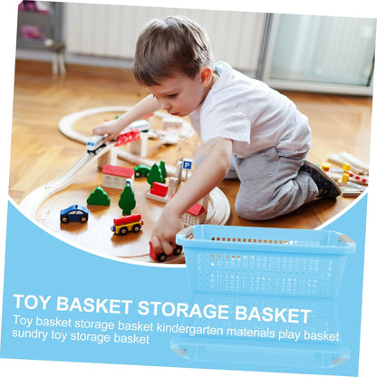 Toy Storage Basket for Home Clothes and Children's Toys Blue PP