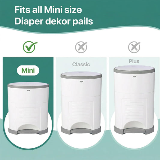 Diaper Pails Refills for De-k-or Mini, 30% Extra Thick Heavy Duty Leak-Proof Liners, Multi-Layer Odor Defense Film, Holds 1980 Diapers, Fresh Scented Baby Changing Essentials