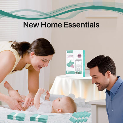 Diaper Pails Refills for De-k-or Mini, 30% Extra Thick Heavy Duty Leak-Proof Liners, Multi-Layer Odor Defense Film, Holds 1980 Diapers, Fresh Scented Baby Changing Essentials