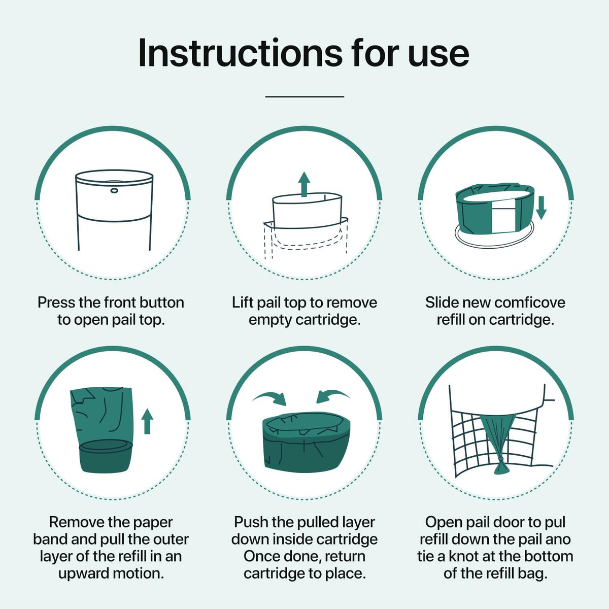 Diaper Pails Refills for De-k-or Mini, 30% Extra Thick Heavy Duty Leak-Proof Liners, Multi-Layer Odor Defense Film, Holds 1980 Diapers, Fresh Scented Baby Changing Essentials