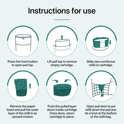 Diaper Pails Refills for De-k-or Mini, 30% Extra Thick Heavy Duty Leak-Proof Liners, Multi-Layer Odor Defense Film, Holds 1980 Diapers, Fresh Scented Baby Changing Essentials