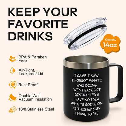 Inspirational Gifts for Women Insulated Travel Coffee Mug with Handle | Employee Appreciation Coworkers Female Gift Stainless Cup Positive Affirmation Gifts for Woman Tumbler Camping Mug with Lid