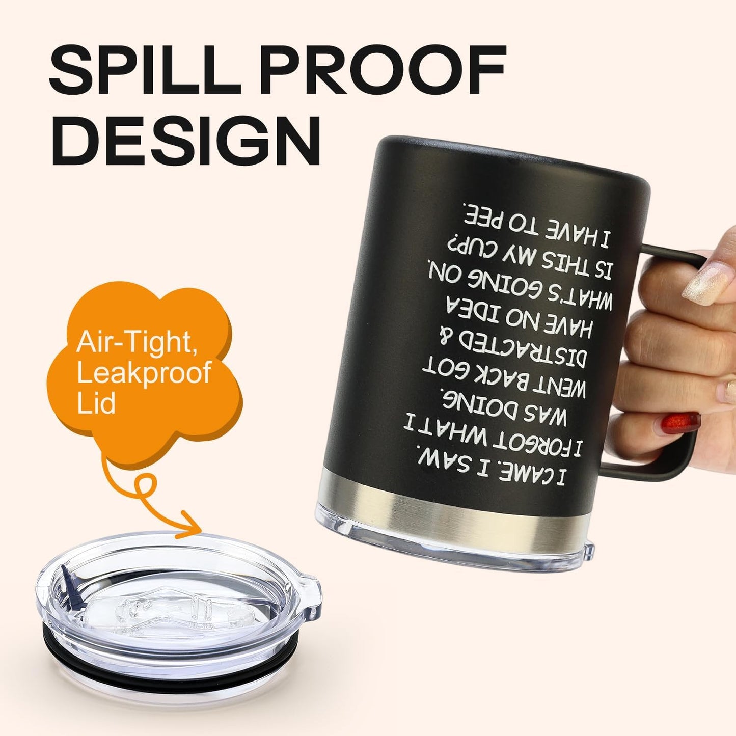 Inspirational Gifts for Women Insulated Travel Coffee Mug with Handle | Employee Appreciation Coworkers Female Gift Stainless Cup Positive Affirmation Gifts for Woman Tumbler Camping Mug with Lid