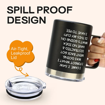 Inspirational Gifts for Women Insulated Travel Coffee Mug with Handle | Employee Appreciation Coworkers Female Gift Stainless Cup Positive Affirmation Gifts for Woman Tumbler Camping Mug with Lid