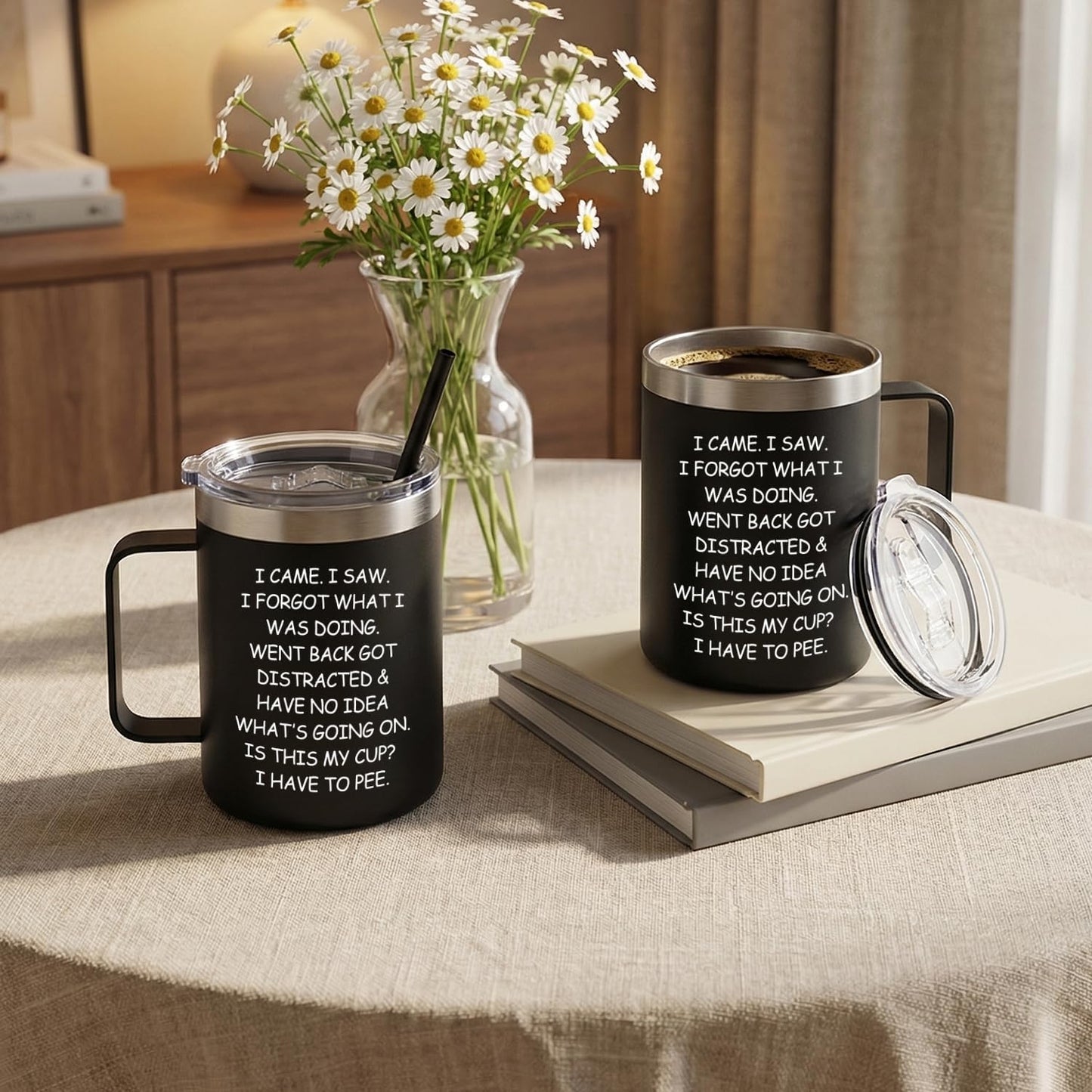 Inspirational Gifts for Women Insulated Travel Coffee Mug with Handle | Employee Appreciation Coworkers Female Gift Stainless Cup Positive Affirmation Gifts for Woman Tumbler Camping Mug with Lid