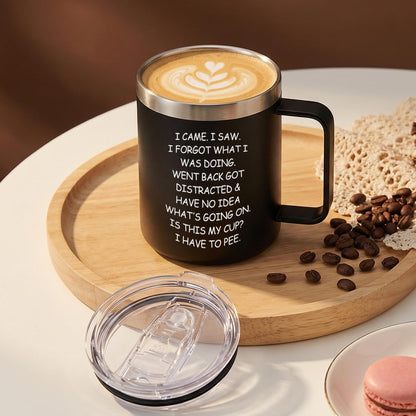 Inspirational Gifts for Women Insulated Travel Coffee Mug with Handle | Employee Appreciation Coworkers Female Gift Stainless Cup Positive Affirmation Gifts for Woman Tumbler Camping Mug with Lid