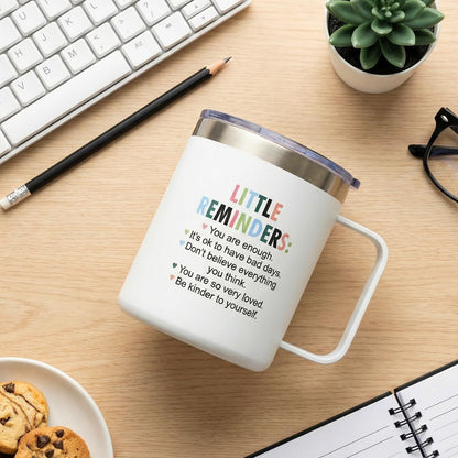 Inspirational Gifts for Women Insulated Travel Coffee Mug with Handle | Employee Appreciation Coworkers Female Gift Stainless Cup Positive Affirmation Gifts for Woman Tumbler Camping Mug with Lid