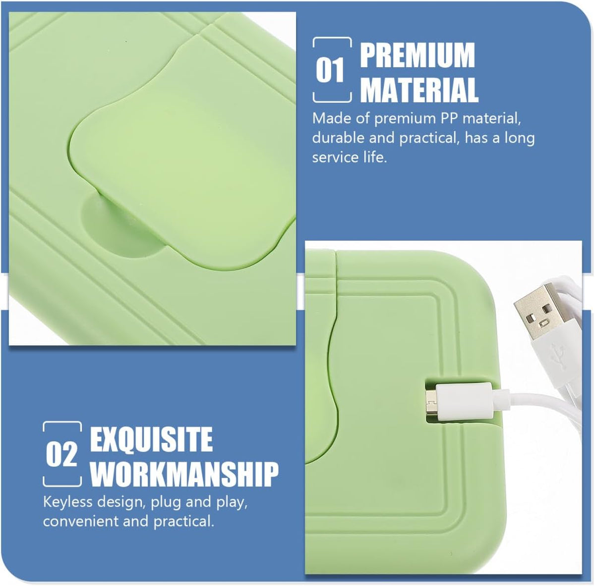 Newborn Diapers Diaper Wipe Warmers, Baby Warmer, Portable Wet Tissue Heater for Home Baby Wipes(Green)