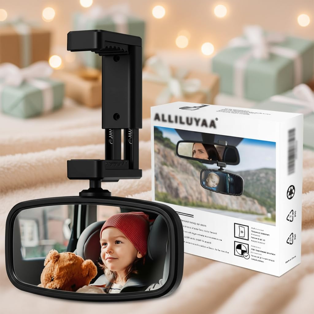 360° Baby Car Mirror, Shatterproof Rear-Facing Seat View