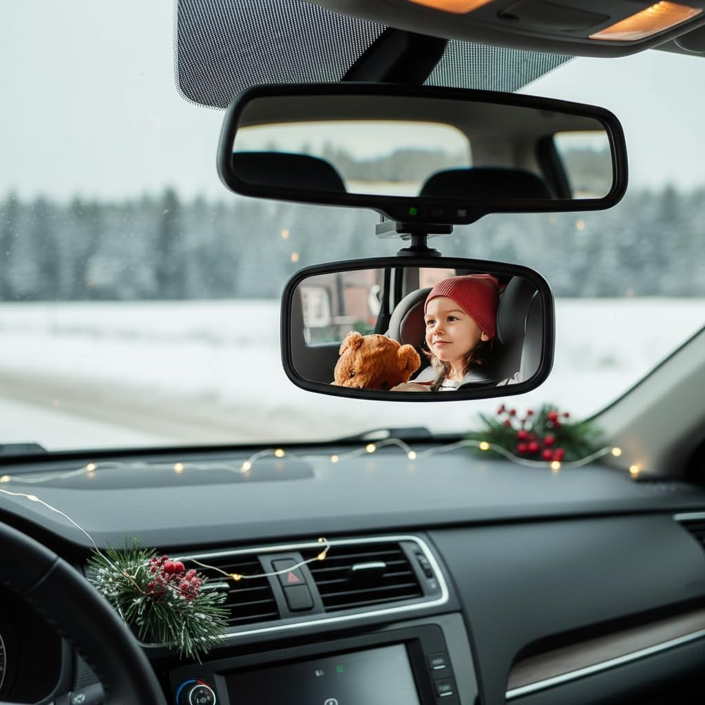 360° Baby Car Mirror, Shatterproof Rear-Facing Seat View