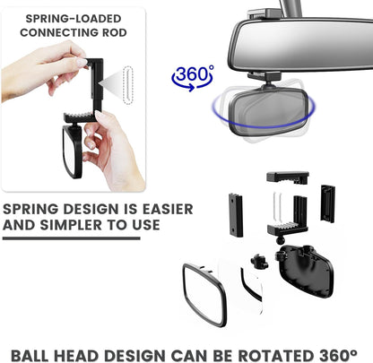 360° Baby Car Mirror, Shatterproof Rear-Facing Seat View